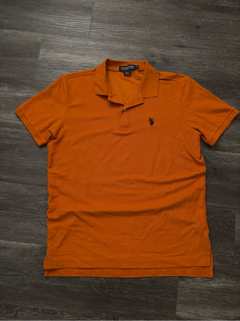 U.S. Polo Assn. Men's Orange Polo with Contrast Logo